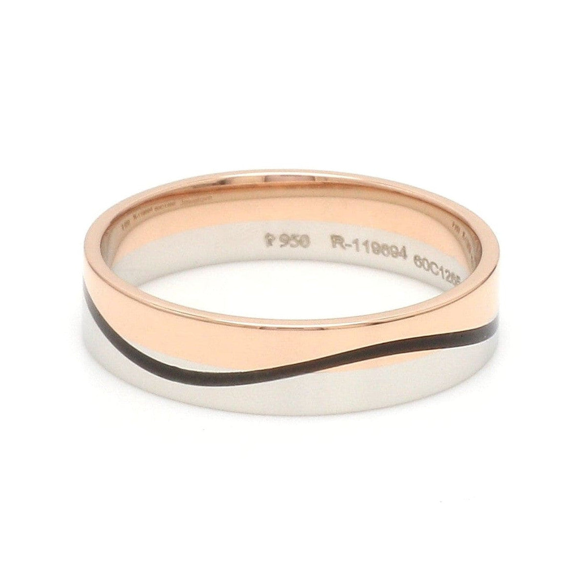 Men of Platinum | Rose Gold with Black Enamel Fusion Ring for Men JL PT 1082