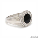Load image into Gallery viewer, Men of Platinum | Round Black Enamel with Diamond Ring for Men JL PT 1361
