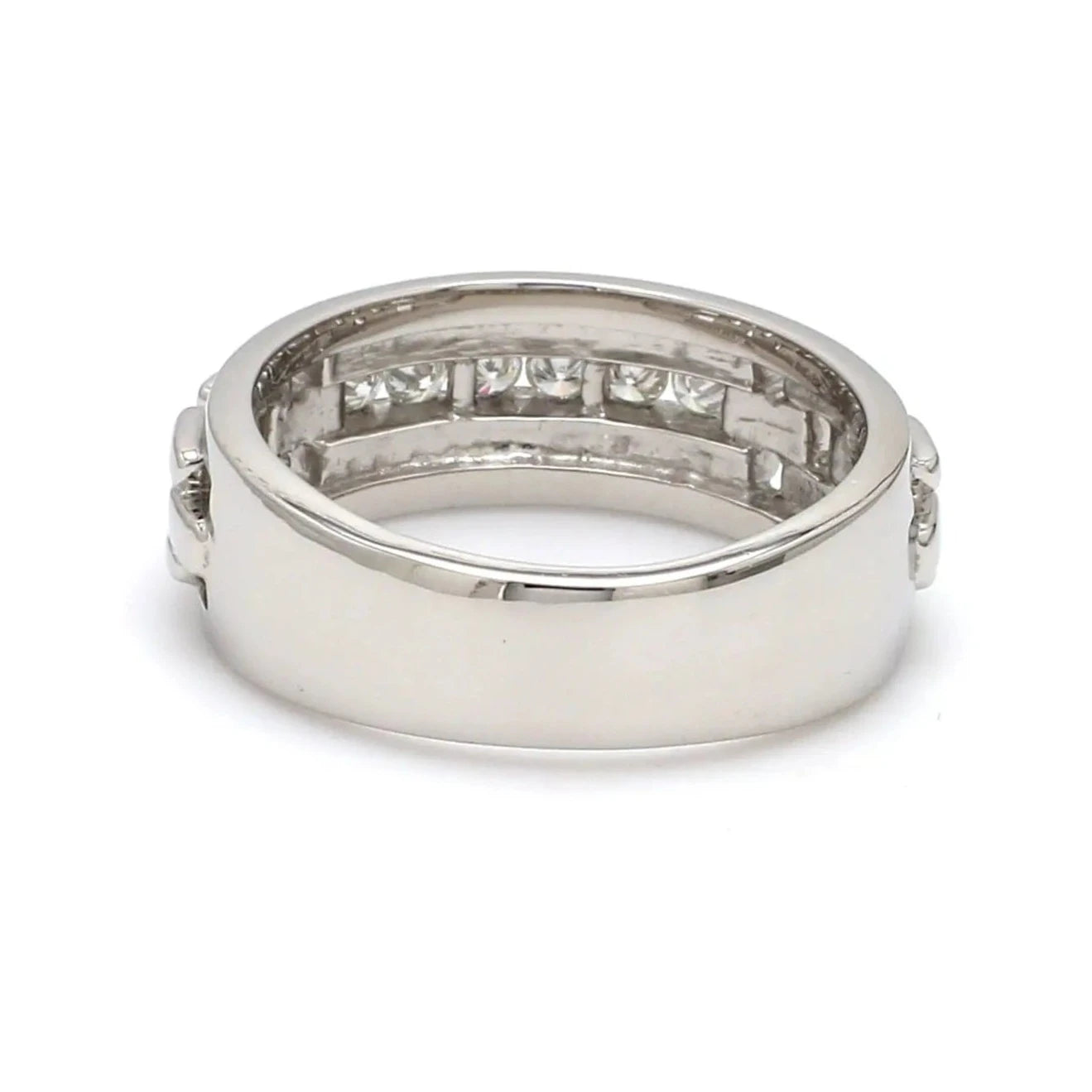 Men’s Platinum Wedding Band with Diamonds JL PT 229