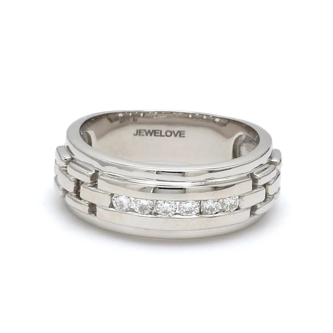 Men’s Platinum Wedding Band with Diamonds JL PT 229