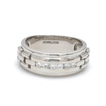 Load image into Gallery viewer, Men’s Platinum Wedding Band with Diamonds JL PT 229

