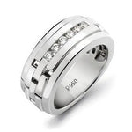 Load image into Gallery viewer, Men’s Platinum Wedding Band with Diamonds JL PT 229
