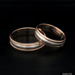 Load image into Gallery viewer, Milgrain Edge Platinum &amp; Rose Gold Couple Rings JL PT 636-A
