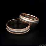 Load image into Gallery viewer, Milgrain Edge Platinum &amp; Rose Gold Couple Rings JL PT 636-A
