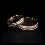 Load image into Gallery viewer, Milgrain Edge Platinum &amp; Rose Gold Couple Rings JL PT 636-A
