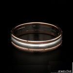 Load image into Gallery viewer, Milgrain Edge Platinum &amp; Rose Gold Couple Rings JL PT 636-A
