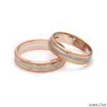 Load image into Gallery viewer, Milgrain Edge Platinum &amp; Rose Gold Couple Rings JL PT 636-A
