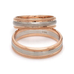 Load image into Gallery viewer, Milgrain Edge Platinum &amp; Rose Gold Couple Rings JL PT 636-A
