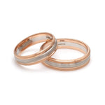 Load image into Gallery viewer, Milgrain Edge Platinum &amp; Rose Gold Couple Rings JL PT 636-A
