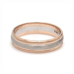 Load image into Gallery viewer, Milgrain Edge Platinum &amp; Rose Gold Couple Rings JL PT 636-A
