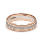 Load image into Gallery viewer, Milgrain Edge Platinum &amp; Rose Gold Couple Rings JL PT 636-A
