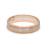 Load image into Gallery viewer, Milgrain Edge Platinum &amp; Rose Gold Couple Rings JL PT 636-A
