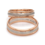 Load image into Gallery viewer, Milgrain Edge Platinum &amp; Rose Gold Couple Rings JL PT 636-A
