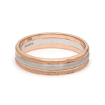 Load image into Gallery viewer, Milgrain Edge Platinum &amp; Rose Gold Couple Rings JL PT 636-A
