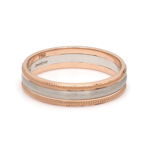 Milgrain Edge Platinum & Rose Gold Couple Rings JL PT 636-A