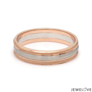 Milgrain Edge Platinum & Rose Gold Couple Rings JL PT 636-A
