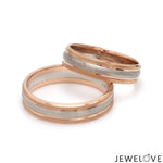 Load image into Gallery viewer, Milgrain Edge Platinum &amp; Rose Gold Couple Rings JL PT 636-A
