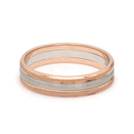 Load image into Gallery viewer, Milgrain Edge Platinum &amp; Rose Gold Couple Rings JL PT 636-A
