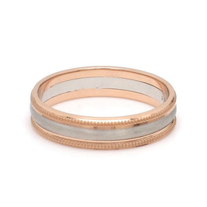 Milgrain Edge Platinum & Rose Gold Couple Rings JL PT 636-A