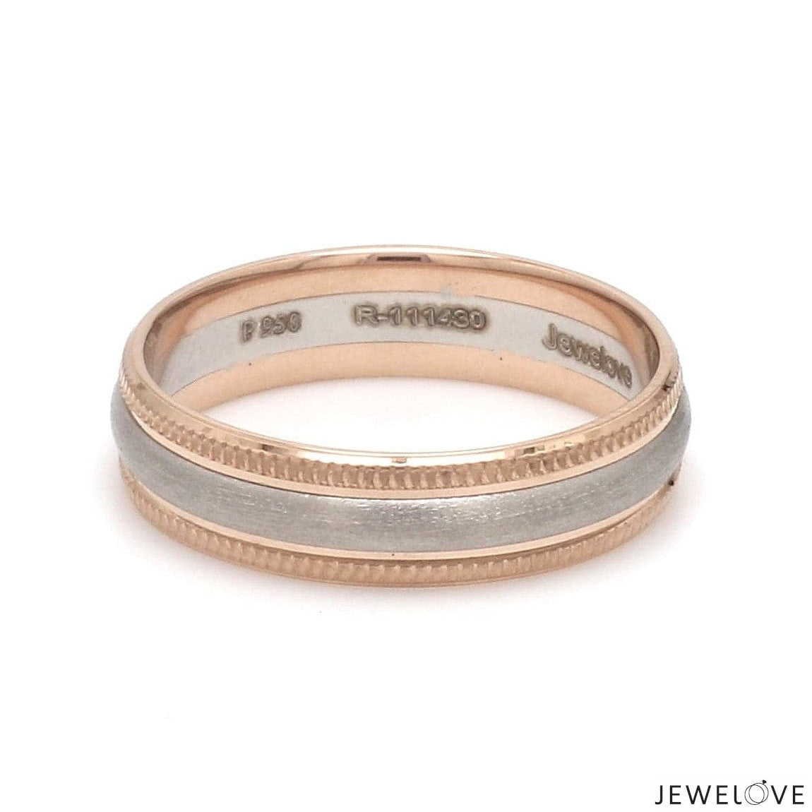 Milgrain Edge Platinum & Rose Gold Couple Rings JL PT 636-A