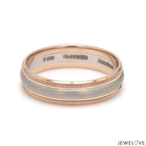 Milgrain Edge Platinum & Rose Gold Couple Rings JL PT 636-A