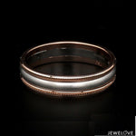 Load image into Gallery viewer, Milgrain Edge Platinum &amp; Rose Gold Couple Rings JL PT 636-A
