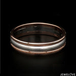 Load image into Gallery viewer, Milgrain Edge Platinum &amp; Rose Gold Couple Rings JL PT 636-A
