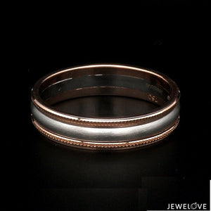 Milgrain Edge Platinum & Rose Gold Couple Rings JL PT 636-A