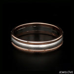 Load image into Gallery viewer, Milgrain Edge Platinum &amp; Rose Gold Couple Rings JL PT 636-A
