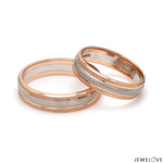 Load image into Gallery viewer, Milgrain Edge Platinum &amp; Rose Gold Couple Rings JL PT 636-A
