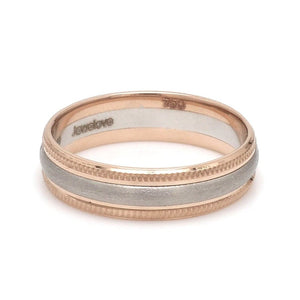 Milgrain Edge Platinum & Rose Gold Couple Rings JL PT 636-A