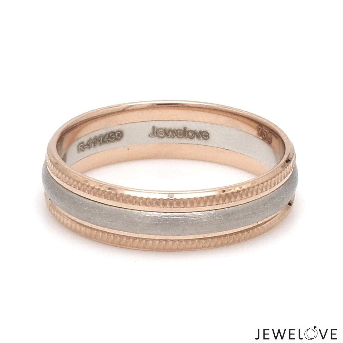 Milgrain Edge Platinum & Rose Gold Couple Rings JL PT 636-A