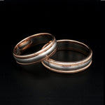 Load image into Gallery viewer, Milgrain Edge Platinum &amp; Rose Gold Couple Rings JL PT 636-A

