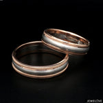 Load image into Gallery viewer, Milgrain Edge Platinum &amp; Rose Gold Couple Rings JL PT 636-A
