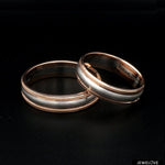 Load image into Gallery viewer, Milgrain Edge Platinum &amp; Rose Gold Couple Rings JL PT 636-A

