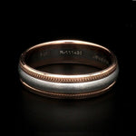 Load image into Gallery viewer, Milgrain Edge Platinum &amp; Rose Gold Couple Rings JL PT 636-A
