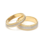 Load image into Gallery viewer, Milgrain Edge Platinum &amp; Yellow Gold Couple Rings JL PT 636
