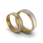 Load image into Gallery viewer, Milgrain Edge Platinum &amp; Yellow Gold Couple Rings JL PT 636
