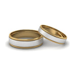 Load image into Gallery viewer, Milgrain Edge Platinum &amp; Yellow Gold Couple Rings JL PT 636

