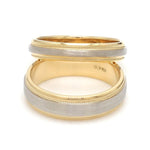 Load image into Gallery viewer, Milgrain Edge Platinum &amp; Yellow Gold Couple Rings JL PT 636
