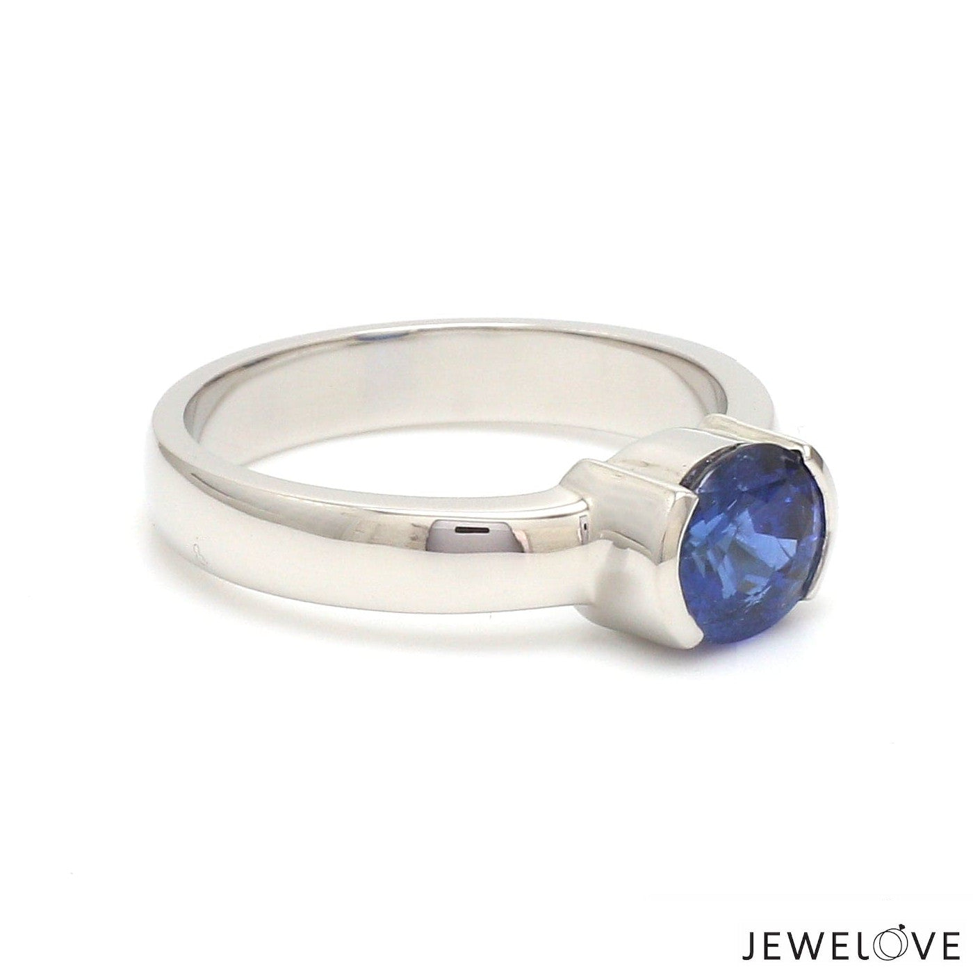 Natural Blue Sapphire Platinum Ring JL PT 1354
