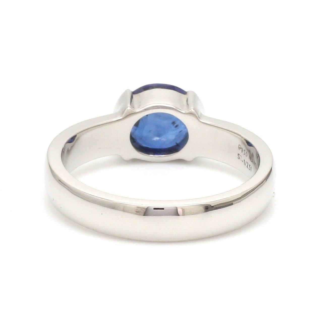 Natural Blue Sapphire Platinum Ring JL PT 1354