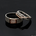 Load image into Gallery viewer, Parallel Paths Platinum Couple Rings with Rose Gold &amp; Diamonds JL PT 966
