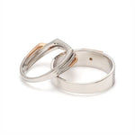 Load image into Gallery viewer, Parallel Paths Platinum Couple Rings with Rose Gold &amp; Diamonds JL PT 966
