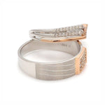 Load image into Gallery viewer, Parallel Paths Platinum Couple Rings with Rose Gold &amp; Diamonds JL PT 966
