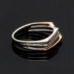 Load image into Gallery viewer, Parallel Paths Platinum Couple Rings with Rose Gold &amp; Diamonds JL PT 966
