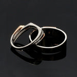 Load image into Gallery viewer, Parallel Paths Platinum Couple Rings with Rose Gold &amp; Diamonds JL PT 966
