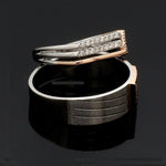 Load image into Gallery viewer, Parallel Paths Platinum Couple Rings with Rose Gold &amp; Diamonds JL PT 966
