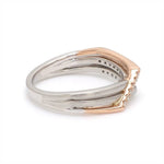 Load image into Gallery viewer, Parallel Paths Platinum Couple Rings with Rose Gold &amp; Diamonds JL PT 966
