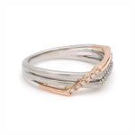 Load image into Gallery viewer, Parallel Paths Platinum Couple Rings with Rose Gold &amp; Diamonds JL PT 966
